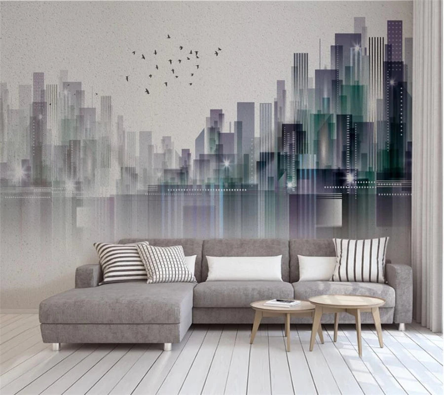Abstract Mural Wall Cityscape Architecture