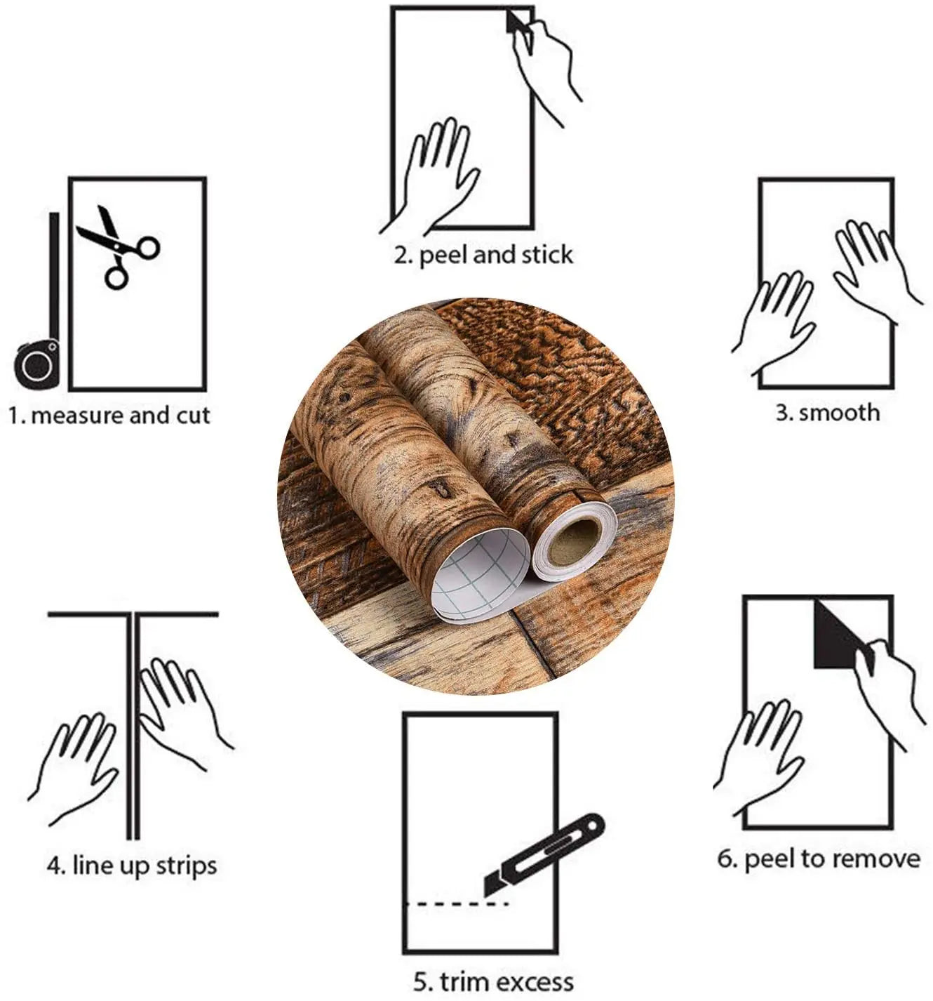Installation Guide - Wallpaper Peel & stick Wood 3D