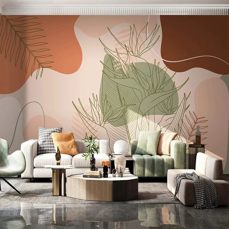 Modern Pastel Mural Wallpaper Nordic Design