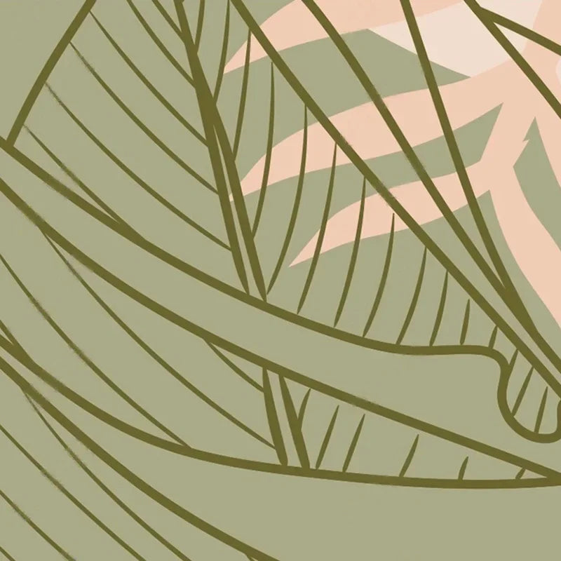 Modern Pastel Mural Wallpaper Nordic Design - Up Close Drawing