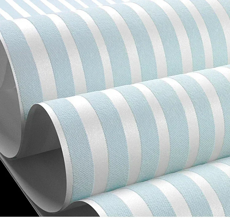Modern Vertical Stripe Wallpaper - Pink and Blue Striped Living Room Decor, 3D Elegant Home Decoration Wall Papers - Blue