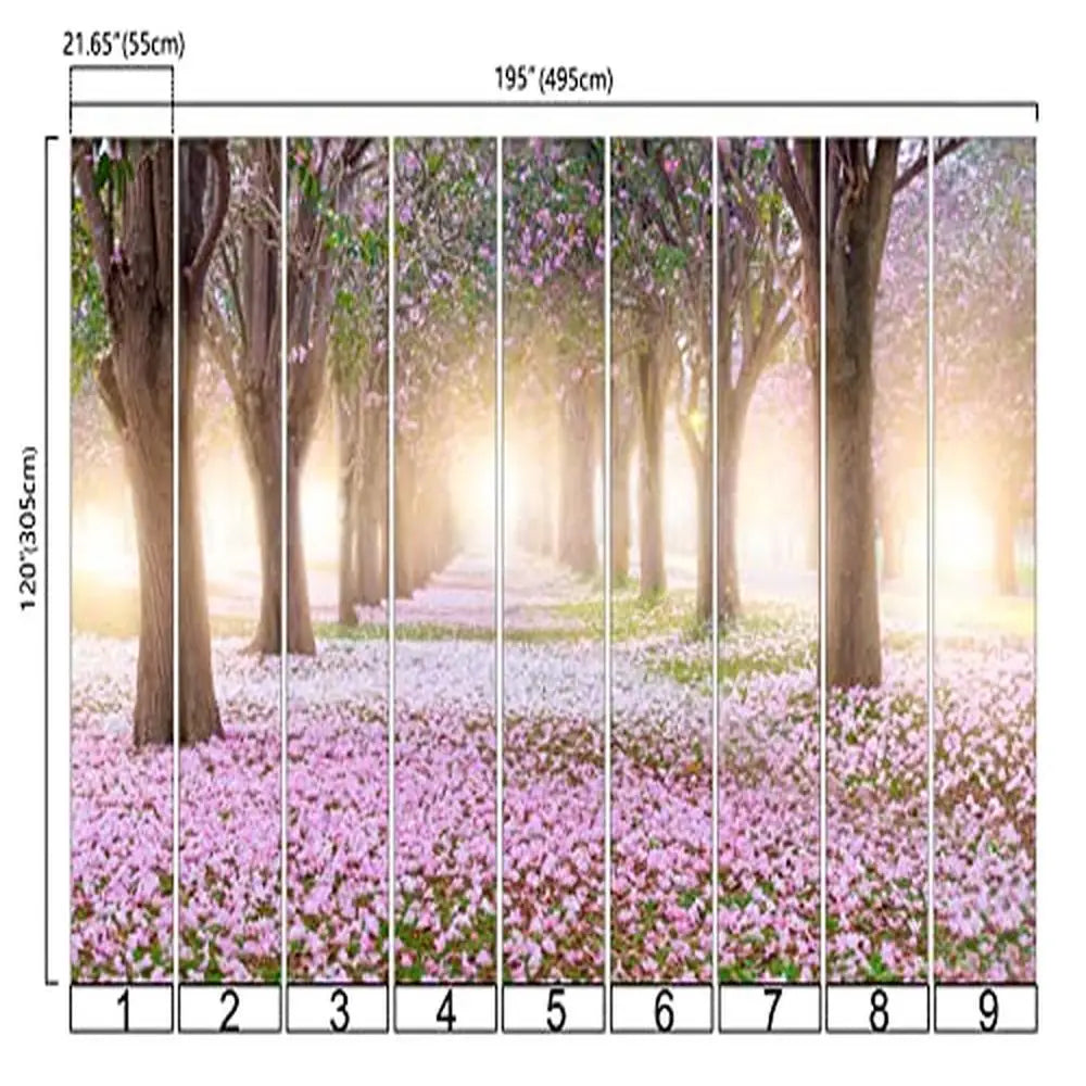 Pink florals Autumn 3D Wallpaper - Size