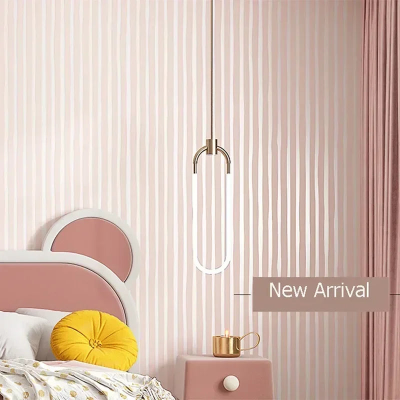 Modern Vertical Stripe Wallpaper - Pink and Blue Striped Living Room Decor, 3D Elegant Home Decoration Wall Papers - Pink