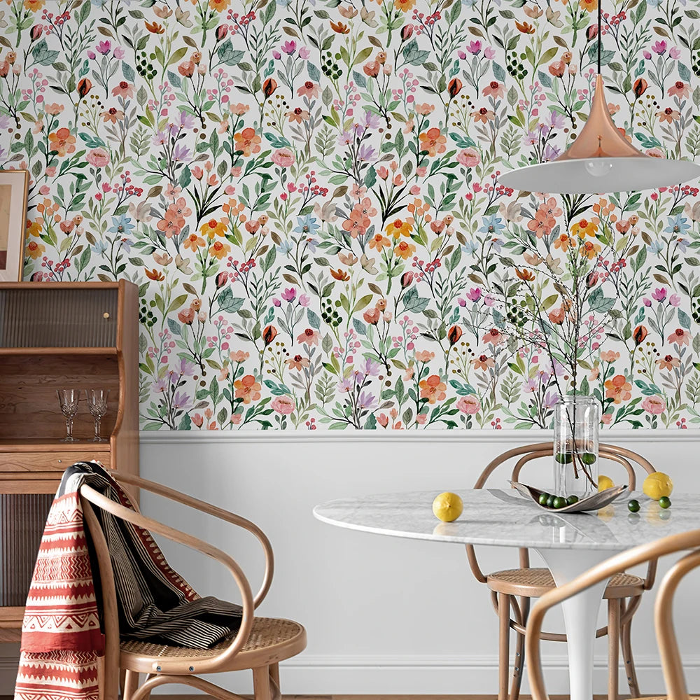 Summer Florals Wallpaper Roll - Dining Area Wall