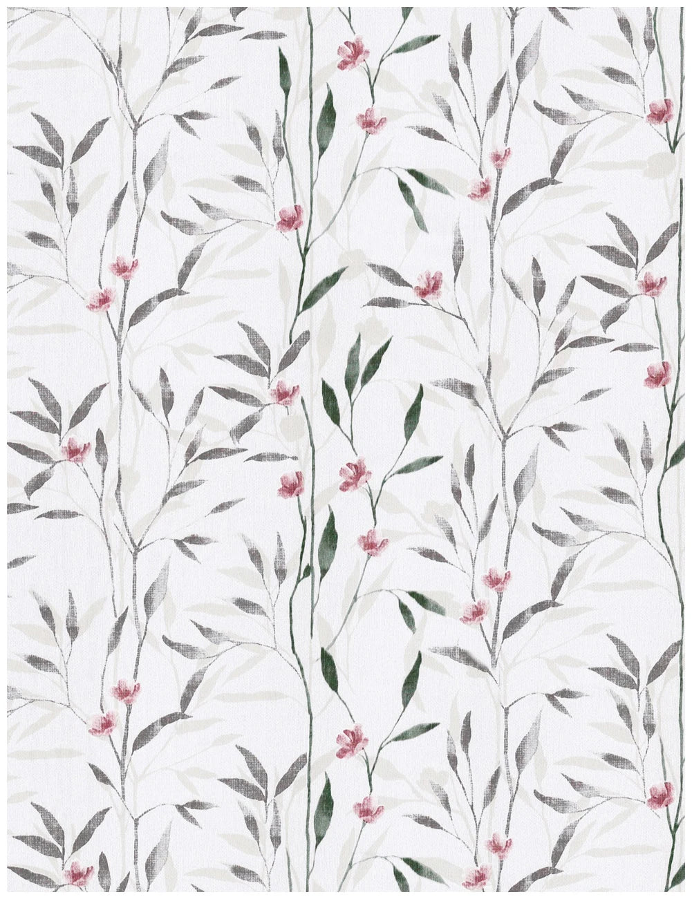 Peel and Stick Pink Floral & Green Leaf Wallpaper