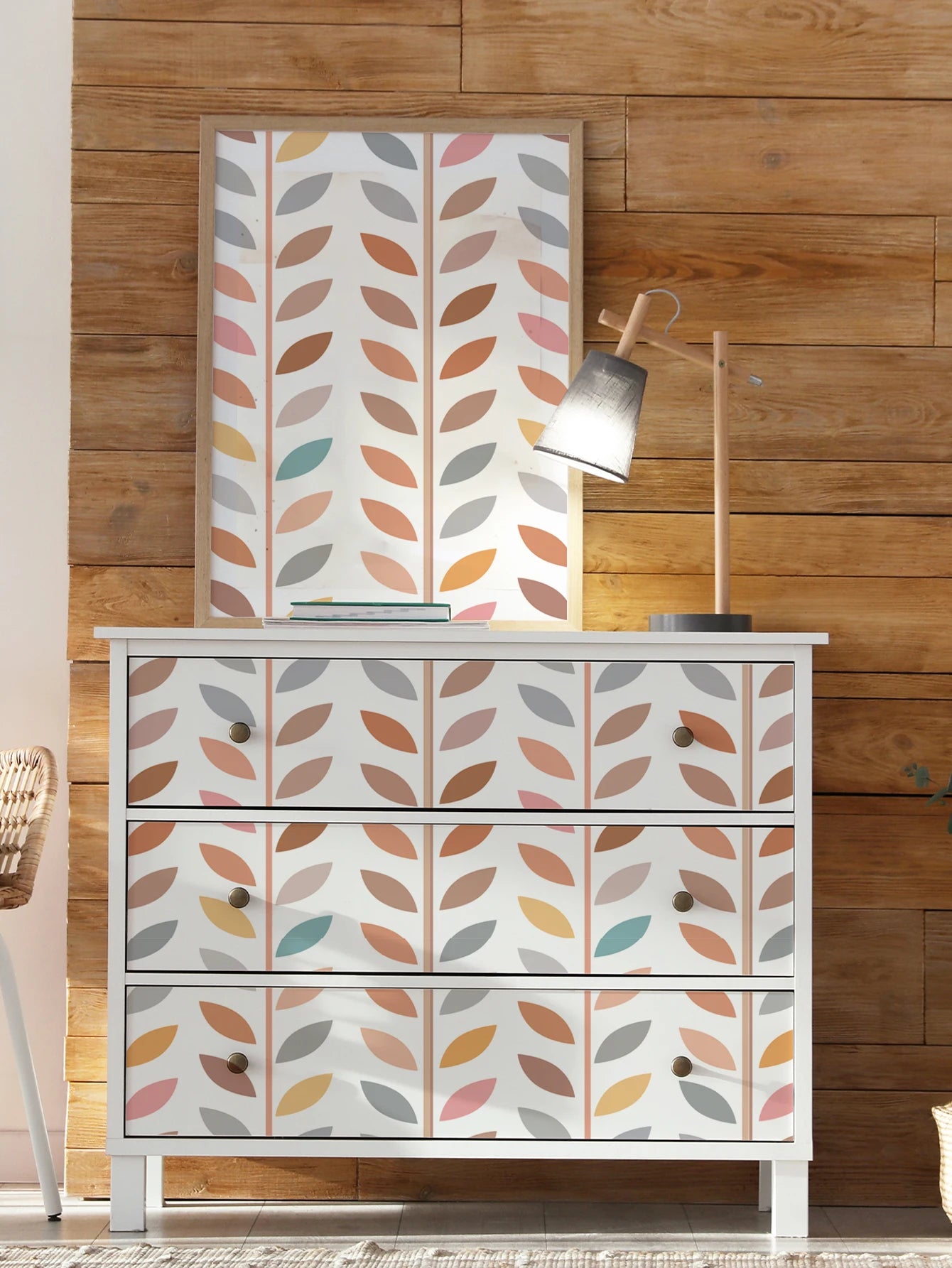 Leaf Multi Color Wallpaper Roll - Furniture Design - Self Adhesive