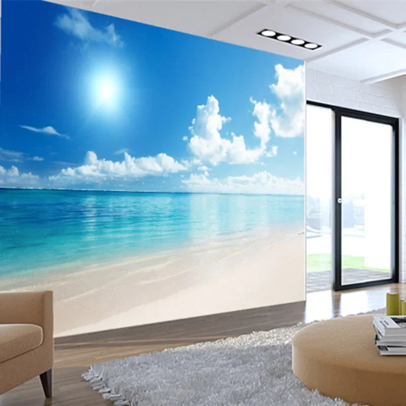 3D Mural Wallpaper Ocean Beach