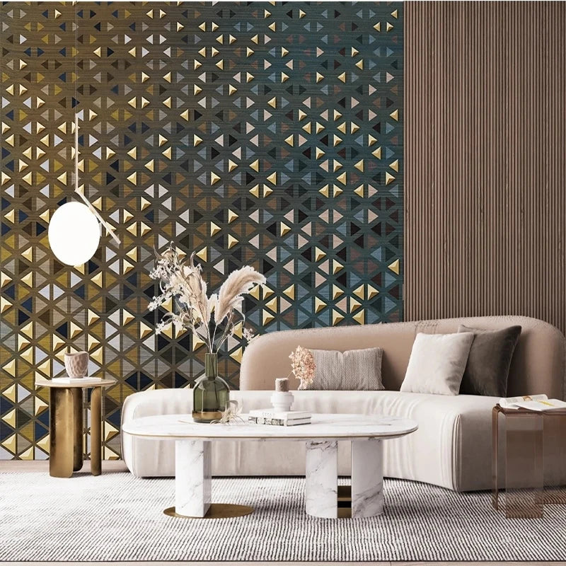 Geometric Abstract Mural Wallpaper Luxury - Living Area