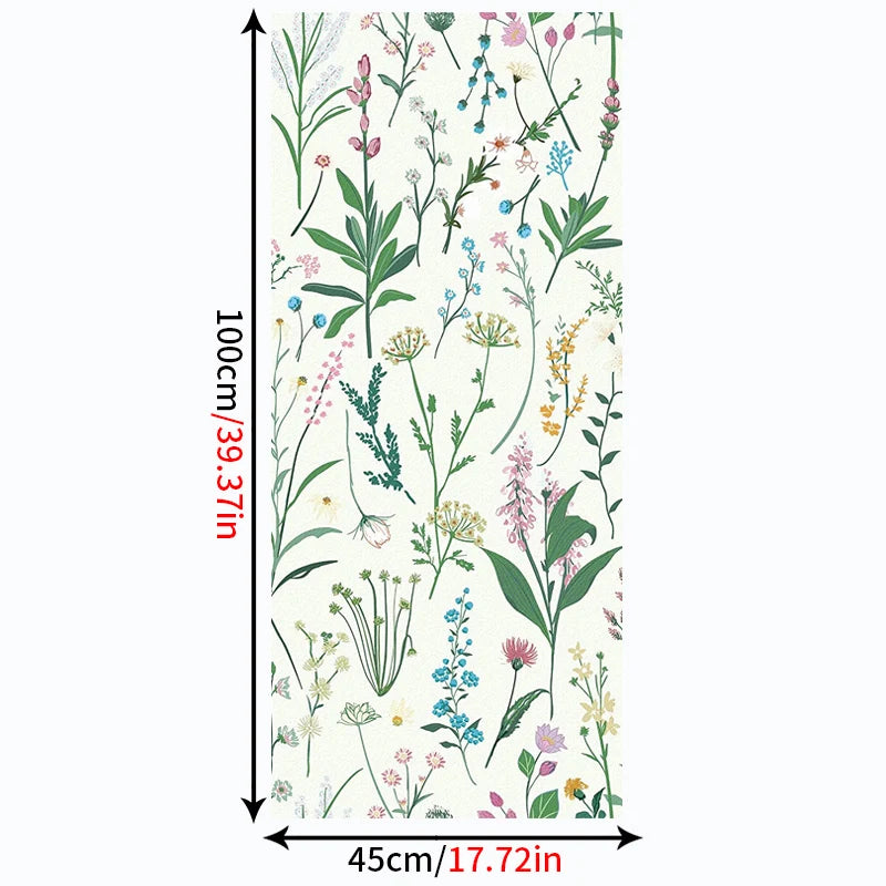 Green and floral vines wallpaper pattern - self-adhesive wall decor - size