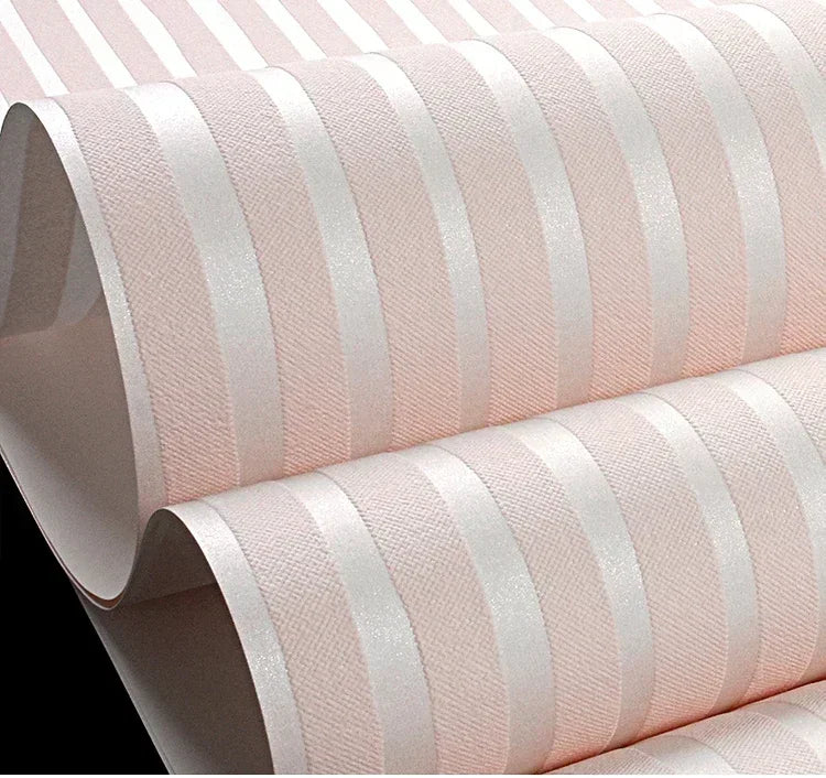Modern Vertical Stripe Wallpaper - Pink and Blue Striped Living Room Decor, 3D Elegant Home Decoration Wall Papers - Pink