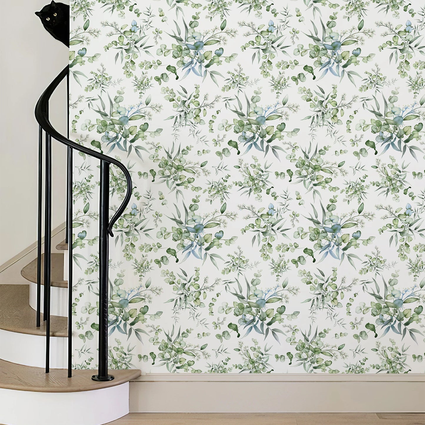 Green Botanical Peel & Stick Wallpaper Pattern