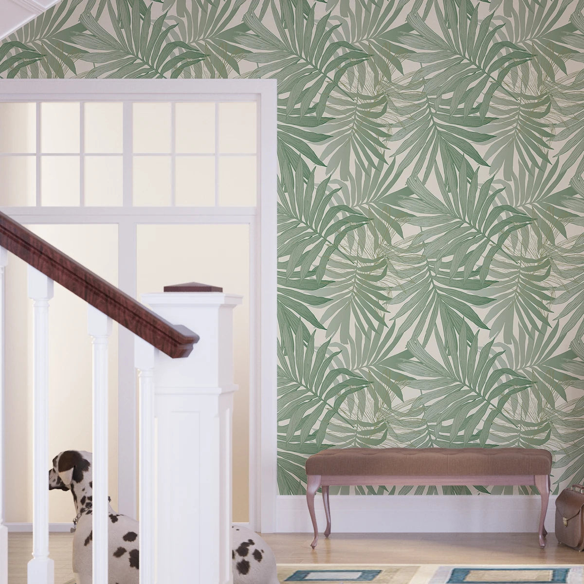 Watercolor Palm Green Wallpaper - Modern