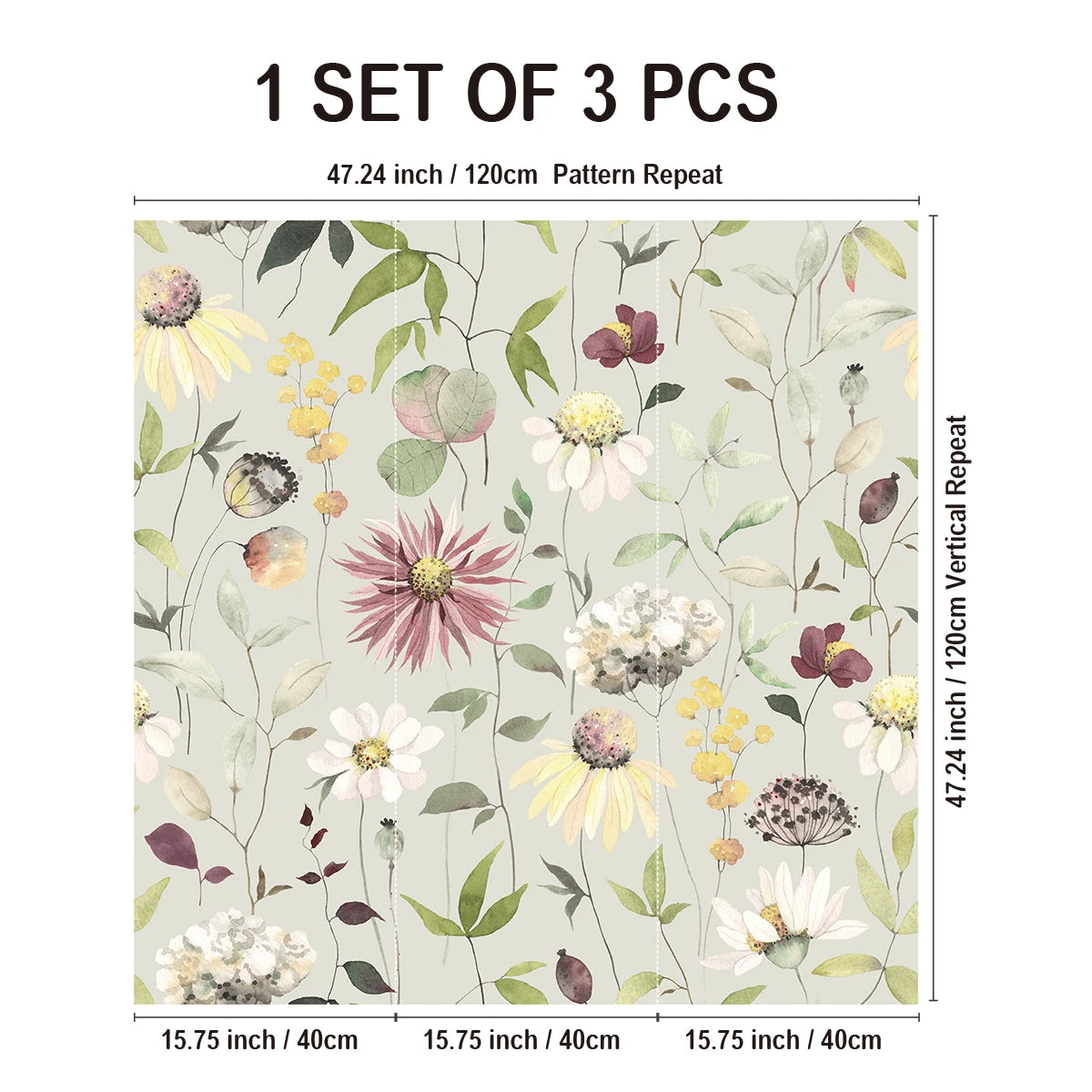 spring blooms garden wallpaper roll design - size