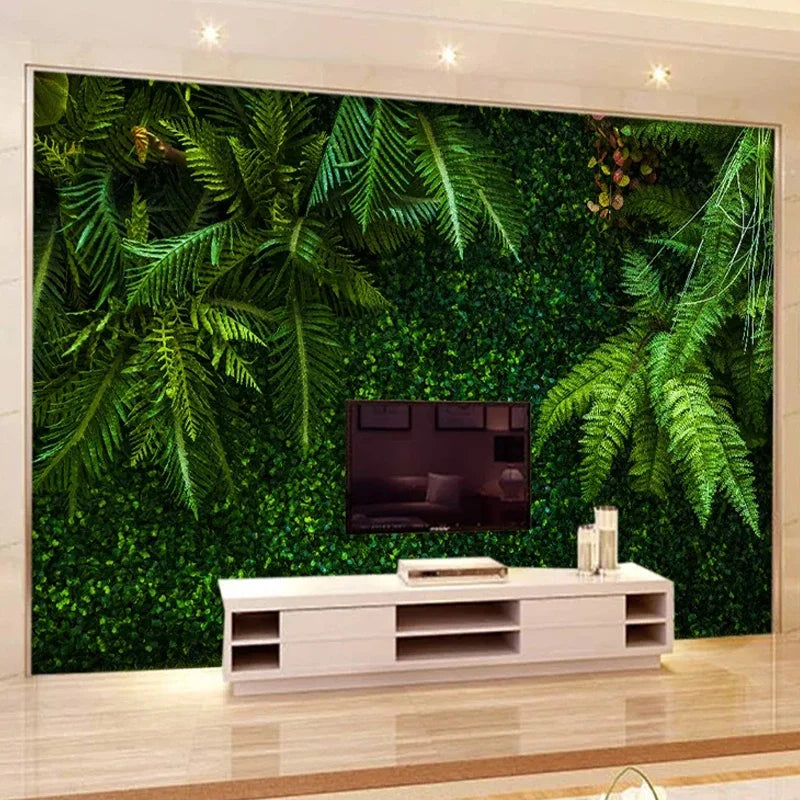 Green Wall of Ferns 3D Wallpaper
