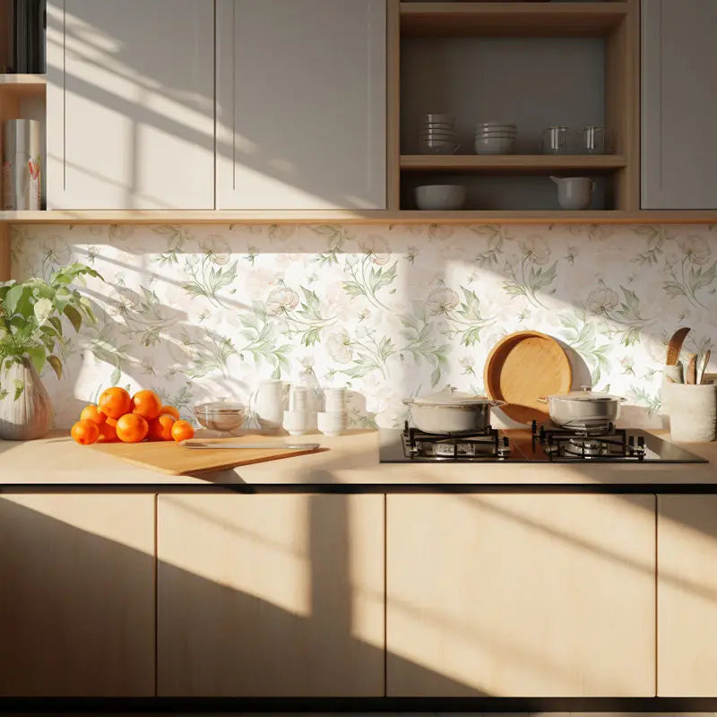Pastoral Style Self-Adhesive Wallpaper - Waterproof and Moisture-Proof - Kitchen Wall