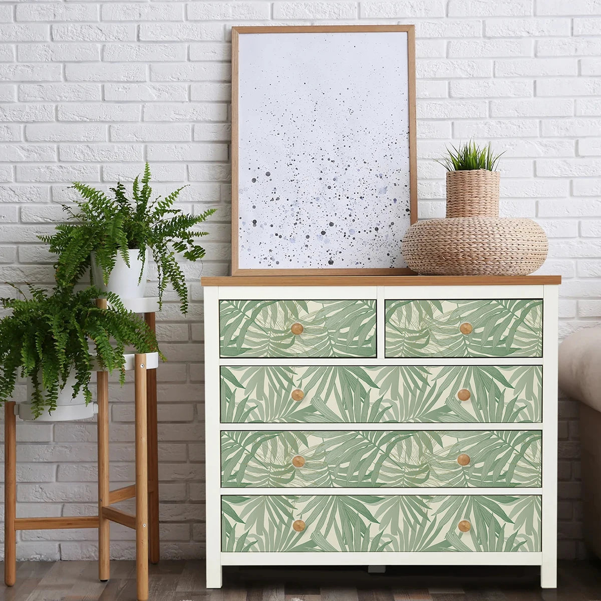 Watercolor Palm Green Wallpaper - Furniture