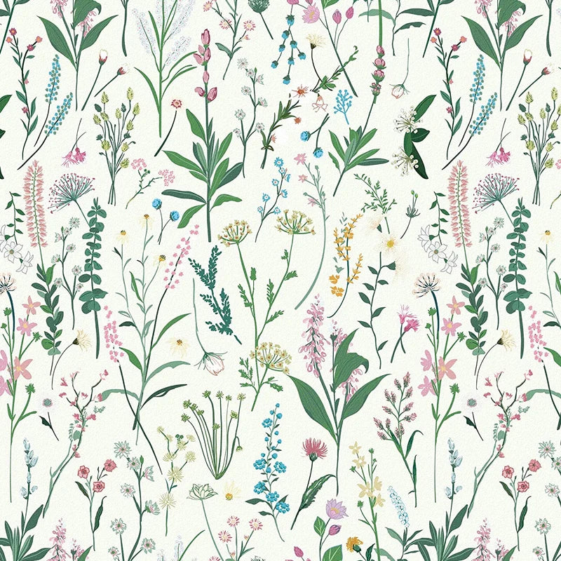 Green and floral vines wallpaper pattern - self-adhesive wall decor - design