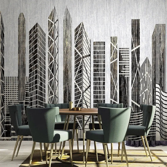 Simon Photo 3D Wallpaper Black and White - Dining