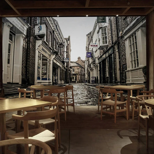 European Street CobbleStone 3D Wallpaper Custom Mural