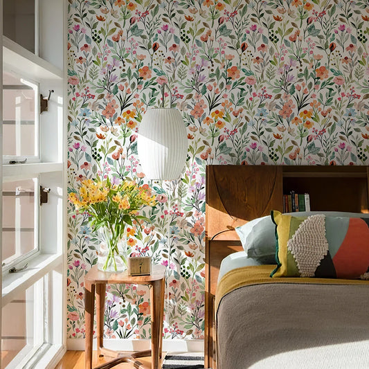 Summer Florals Wallpaper Roll - Bedroom 