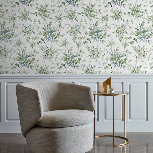 Green Botanical Peel & Stick Wallpaper Pattern