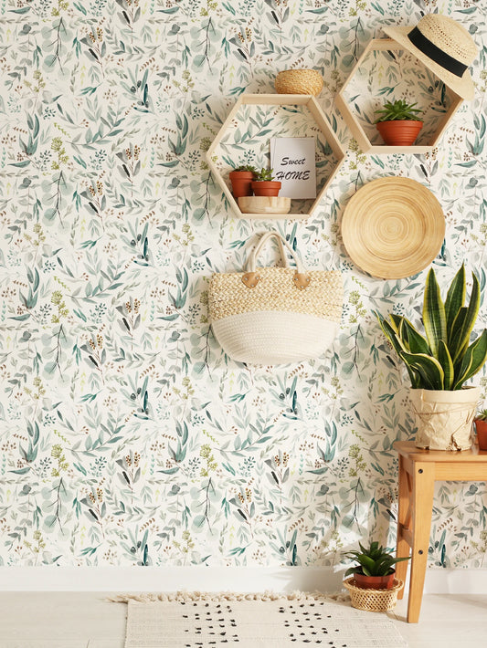 Eucalyptus Leaves Wallpaper pattern roll