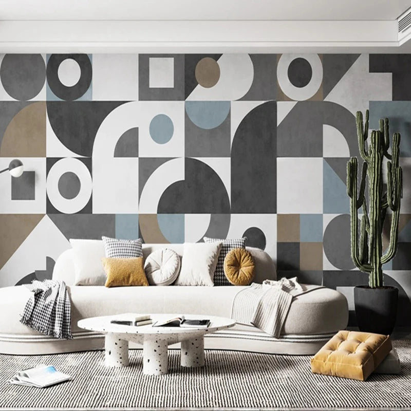 Abstract Retro Contemporary Mural Wallpaper - Living Space