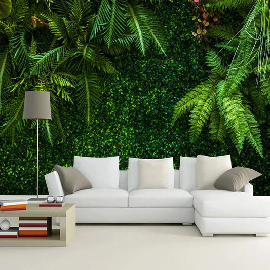 Green Wall of Ferns 3D Wallpaper